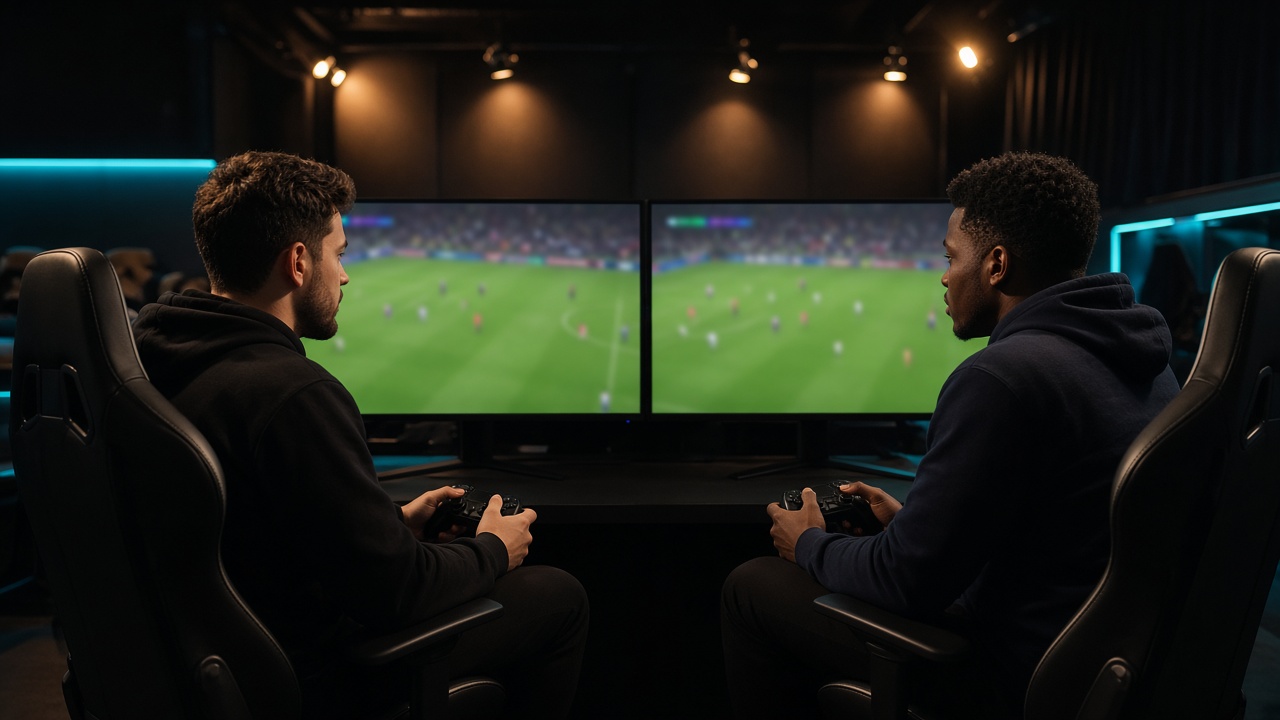 Booth EA Sports FC en lumière de stade